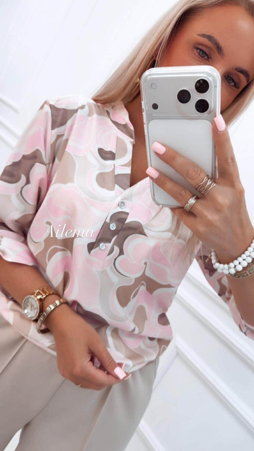 Koszula KS207 ze stójką, wzór