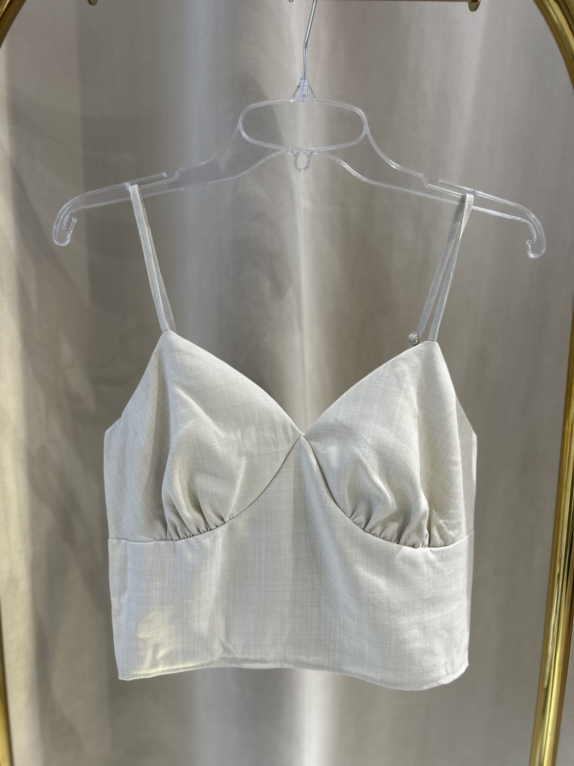 LM TOP NA RAMIĄCZKACH GUMKA BEŻ