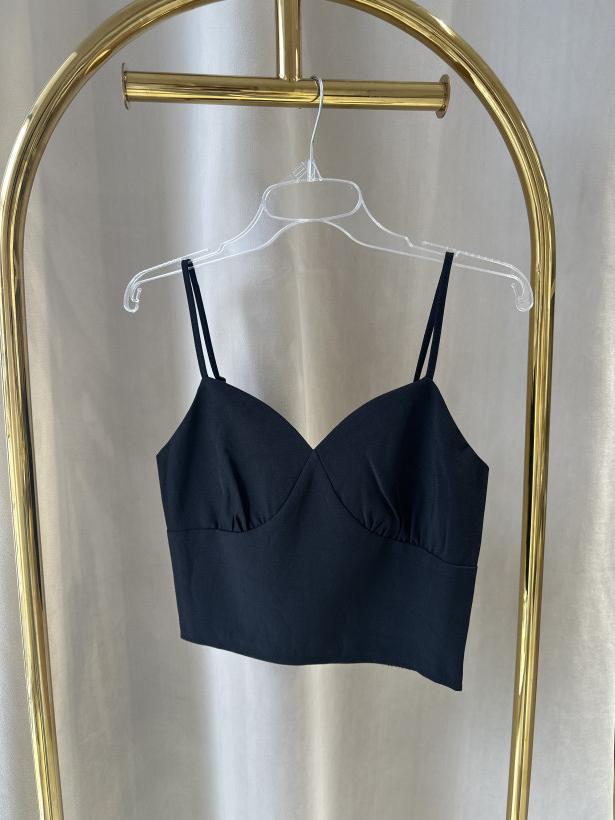 LM TOP NA RAMIĄCZKACH GUMKA CZARNY