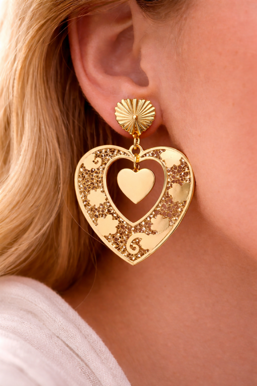 Kolczyki P608 ażurowe kolczyki wzór