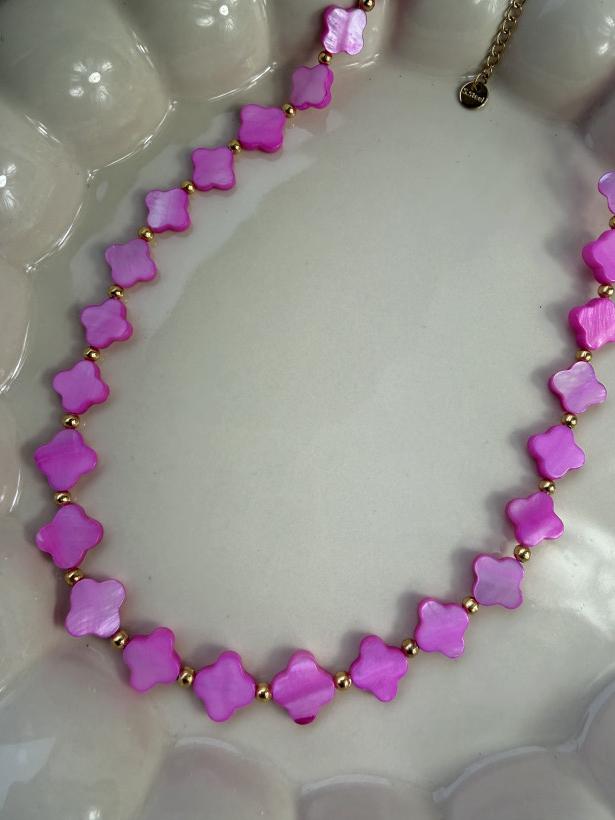 I* Naszyjnik CLOVER PINK