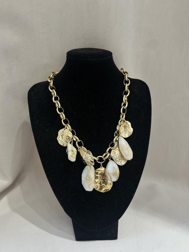 NASZYJNIK ŁAŃCUCH BLASZKI MARMUR