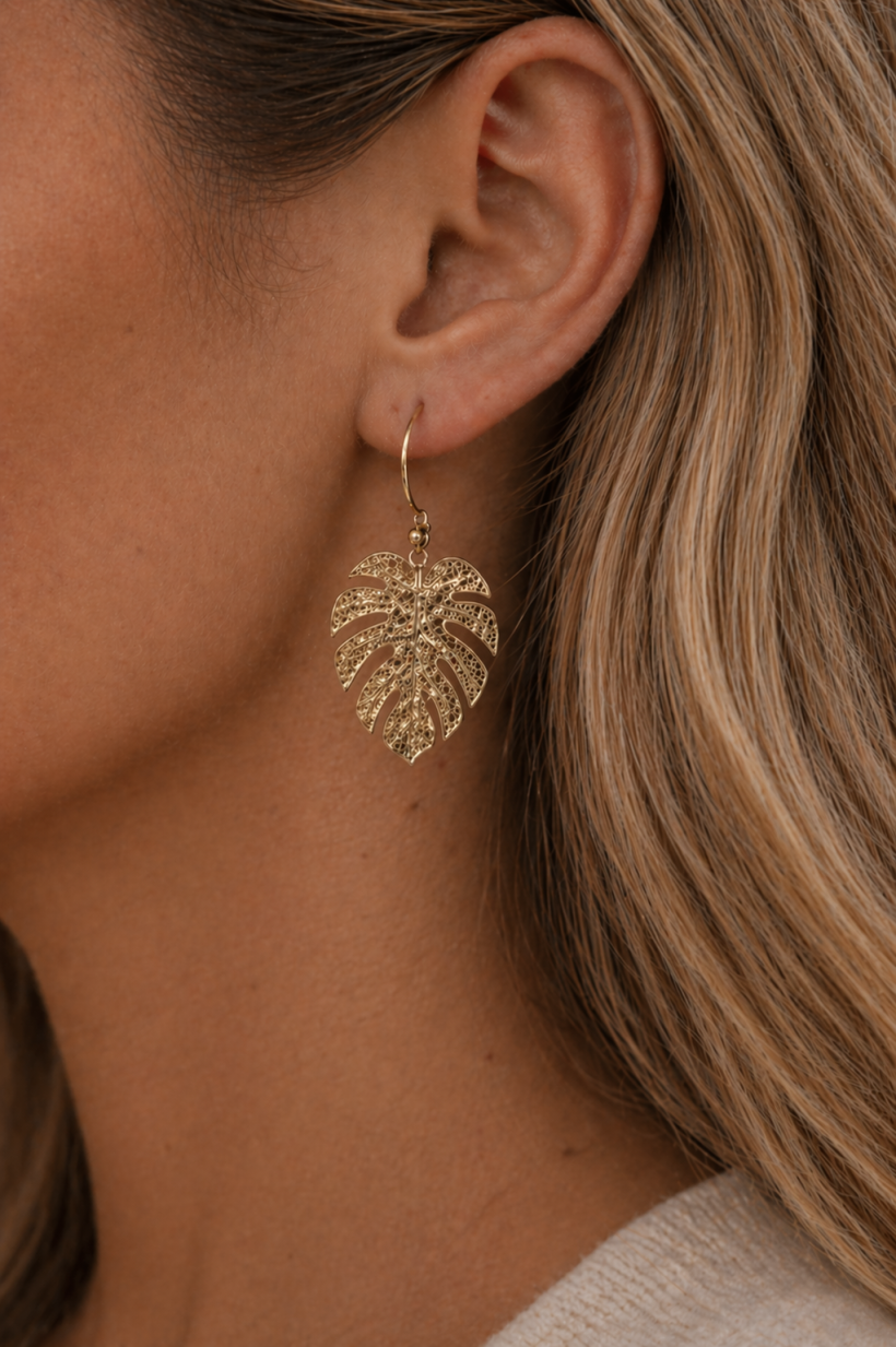 Kolczyki P655 ażurkowe monstery 