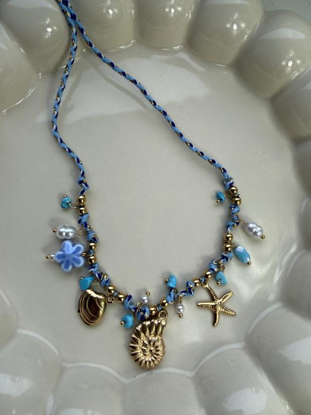 I* Naszyjnik sznurek BLUE WAVE