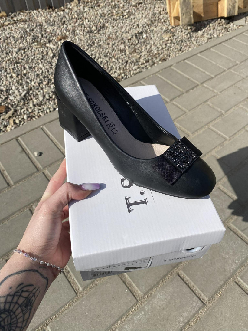 SOKOLSKI 4-Półbut z ozdobną kokardką GD J23-419 BLK C:BLACK