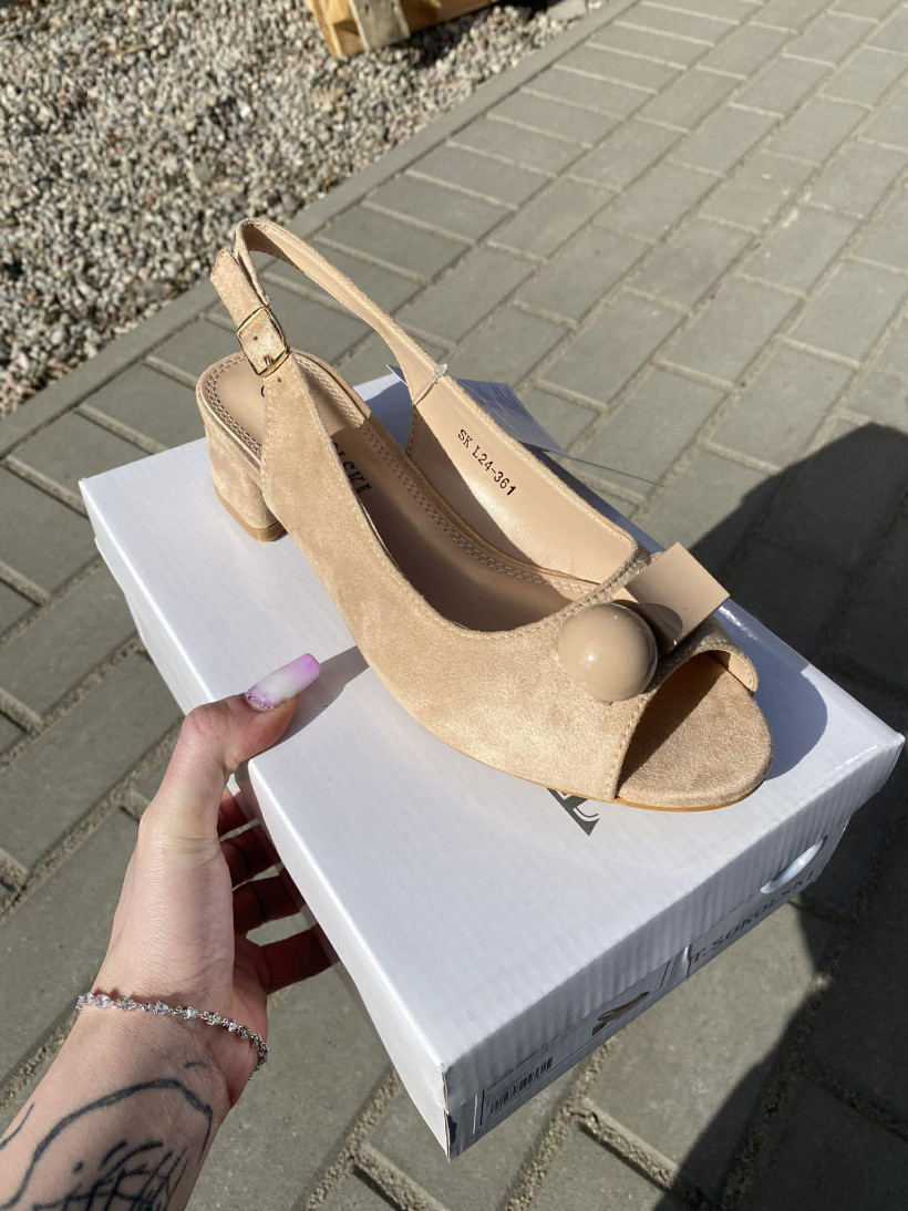 SOKOLSKI 5- Półbut zamszowy z otwartą piętą GT L24-361