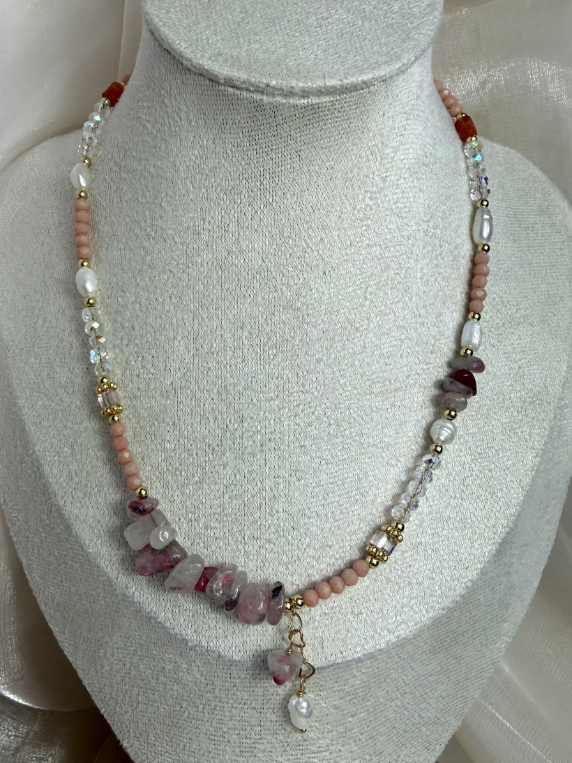 I* Naszyjnik PINK STONES