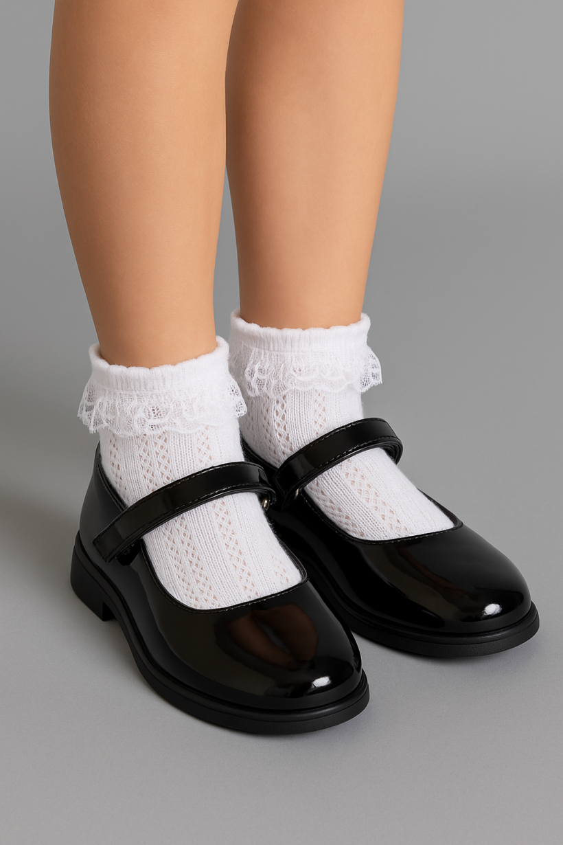 Skarpetki ażur falbanka wyższe