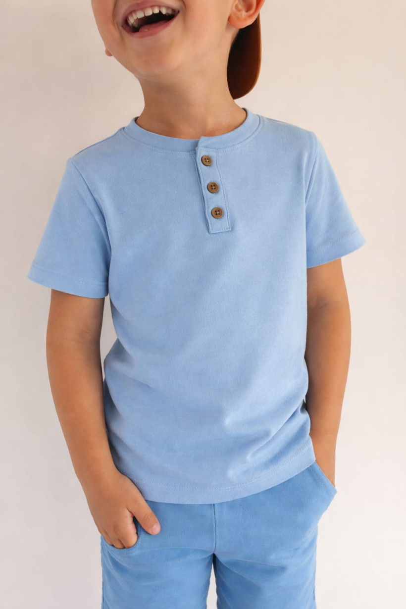 T-SHIRT NIEBIESKI GUZICZKI BY O BABY 