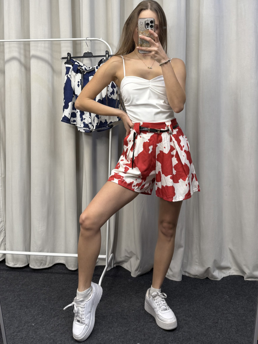 Spodenki krówka na gumkę z paskiem