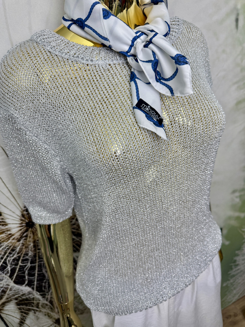 T-shirt dziany z lureksem Minouu