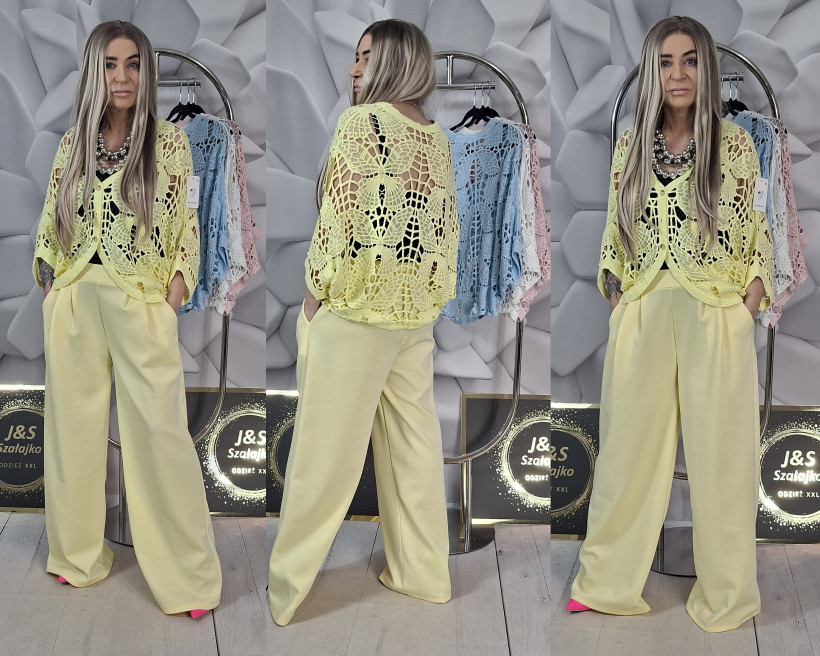 SWETEREK AŻUROWY  26907 RB7 ROZPINANY 