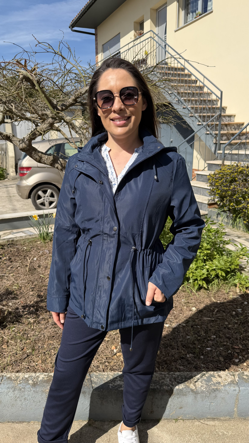 PARKA FUNDO AS RISCAS FECHO DUPLO