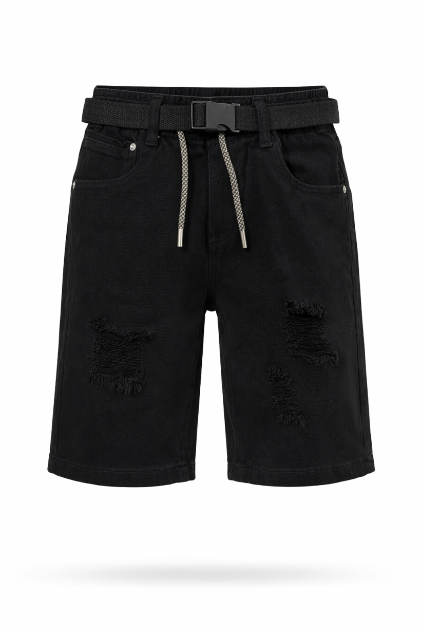 Spodenki jeansowe chlopięce  HR-9280- CZARNY