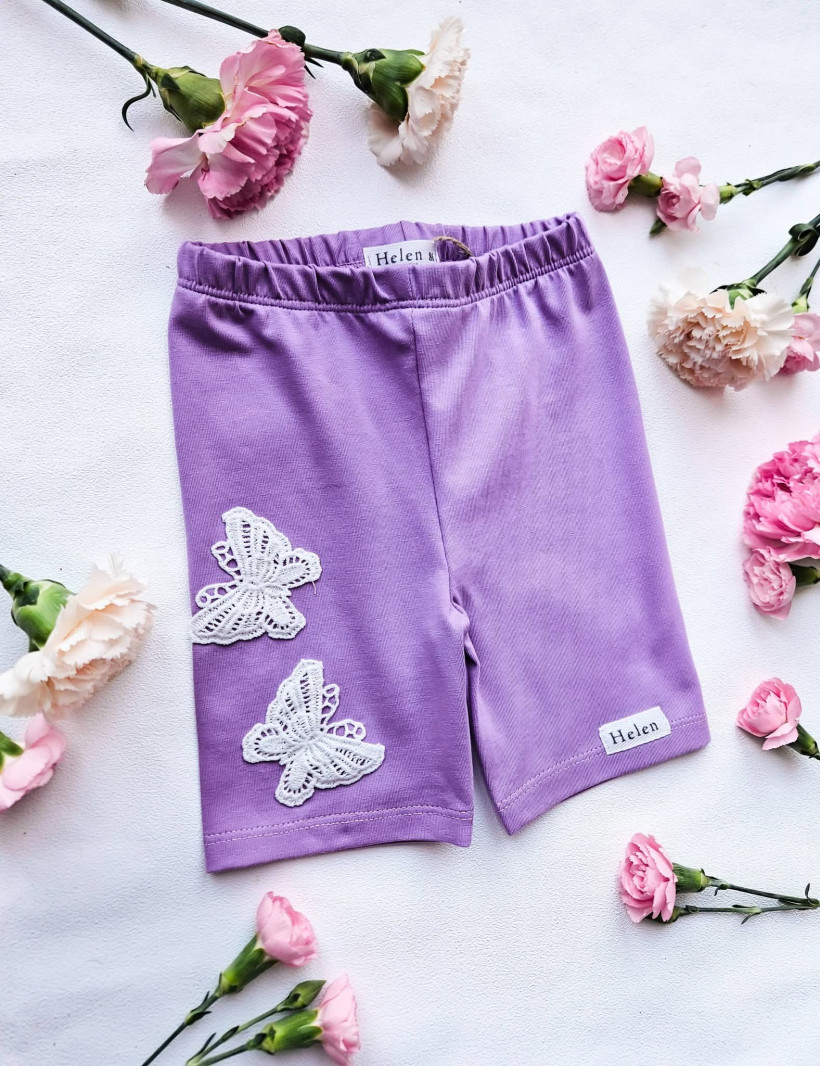 KOLARKI FIOLET Z HAFTOWANYMI MOTYLKAMI HELEN