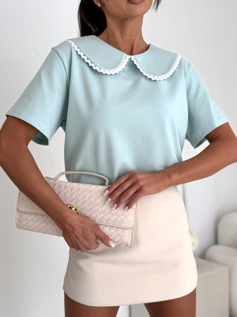 Bluzka z kołnierzykiem z koronką BOCCA