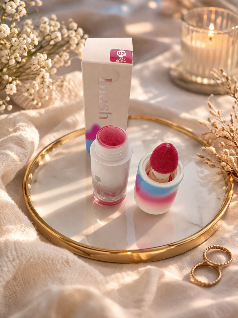 Róż płynny do policzków LU72 w gąbeczce