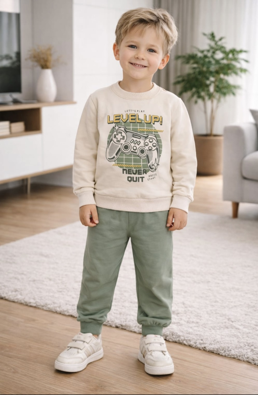 Komplet dresowy Lets Play Zielony 95% bawełna, 5% elastan 