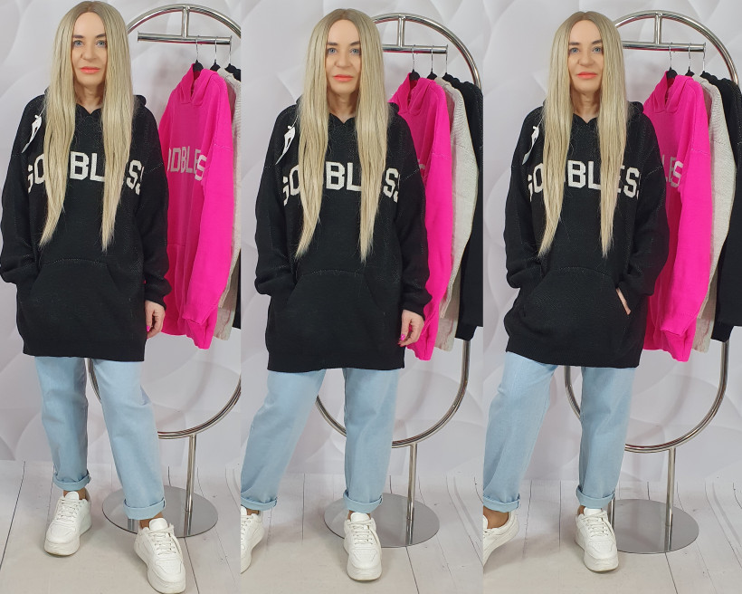 SWETER GODBLESS 0563 RN4 z kapturem % PRZECENA
