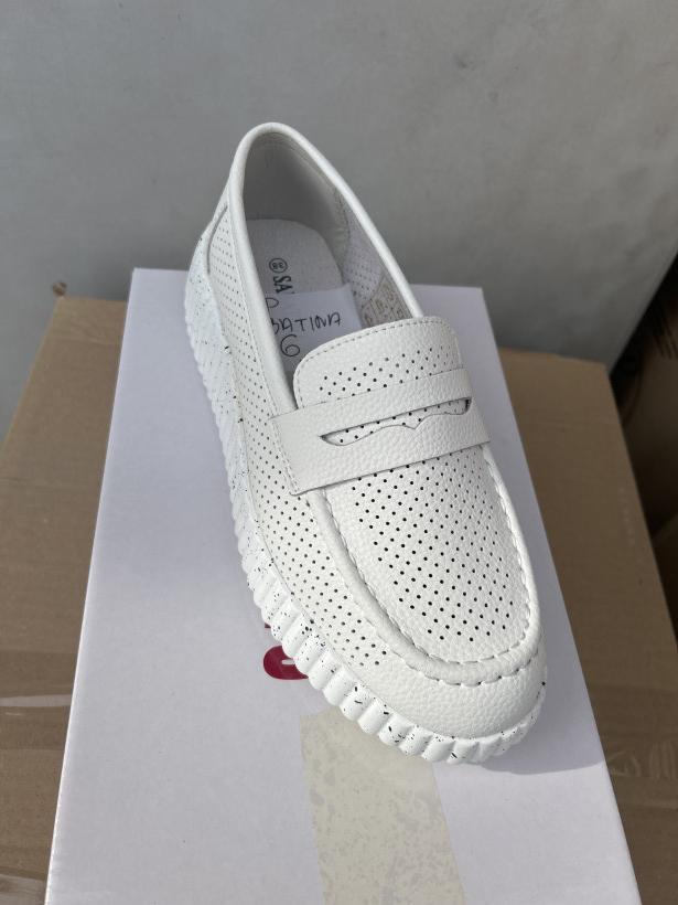 SABATINA 6- PÓŁBUT AŻUROWY BIAŁY NAKRAPIANA Dx25020L PODESZWA  DX25046LSKÓRA NATURALNA 