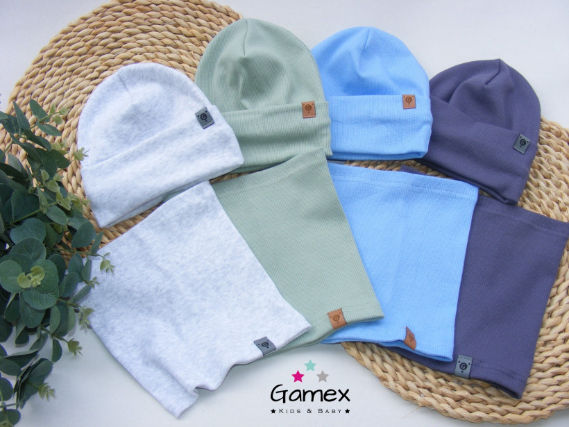 CZAPKA + KOMIN PRĄŻEK (ROZMIAR UNIWERSALNY 1-5 LAT)