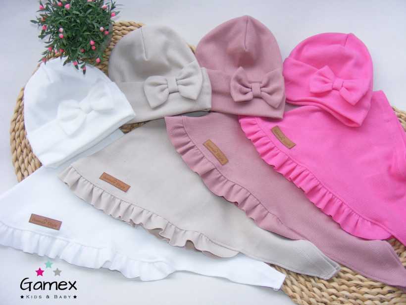 CZAPKA +CHUSTA PRĄŻEK (ROZMIAR UNIWERSALNY 1-5 LAT)