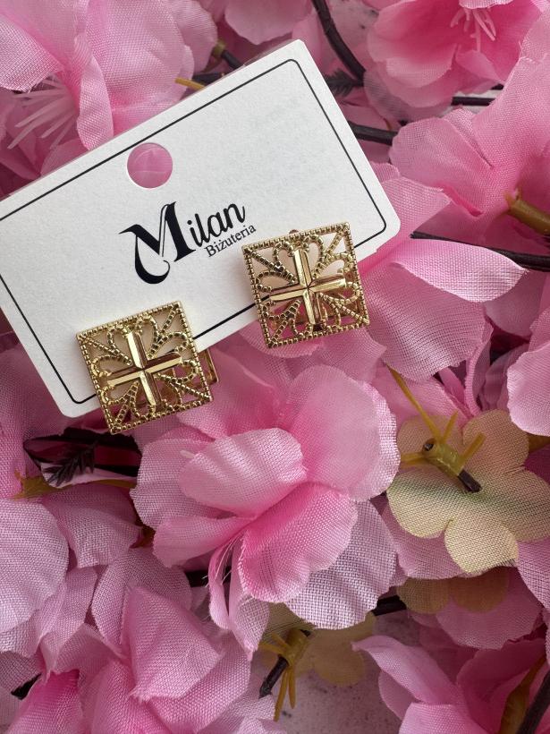 Kolczyki ażur kwadrat 14103 E