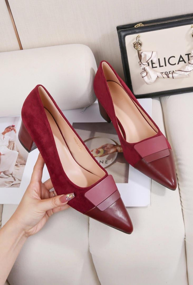 XL BORDO obcas cink me dm838-11 dark red nadwymiary damskie bordowy elegancki obcas