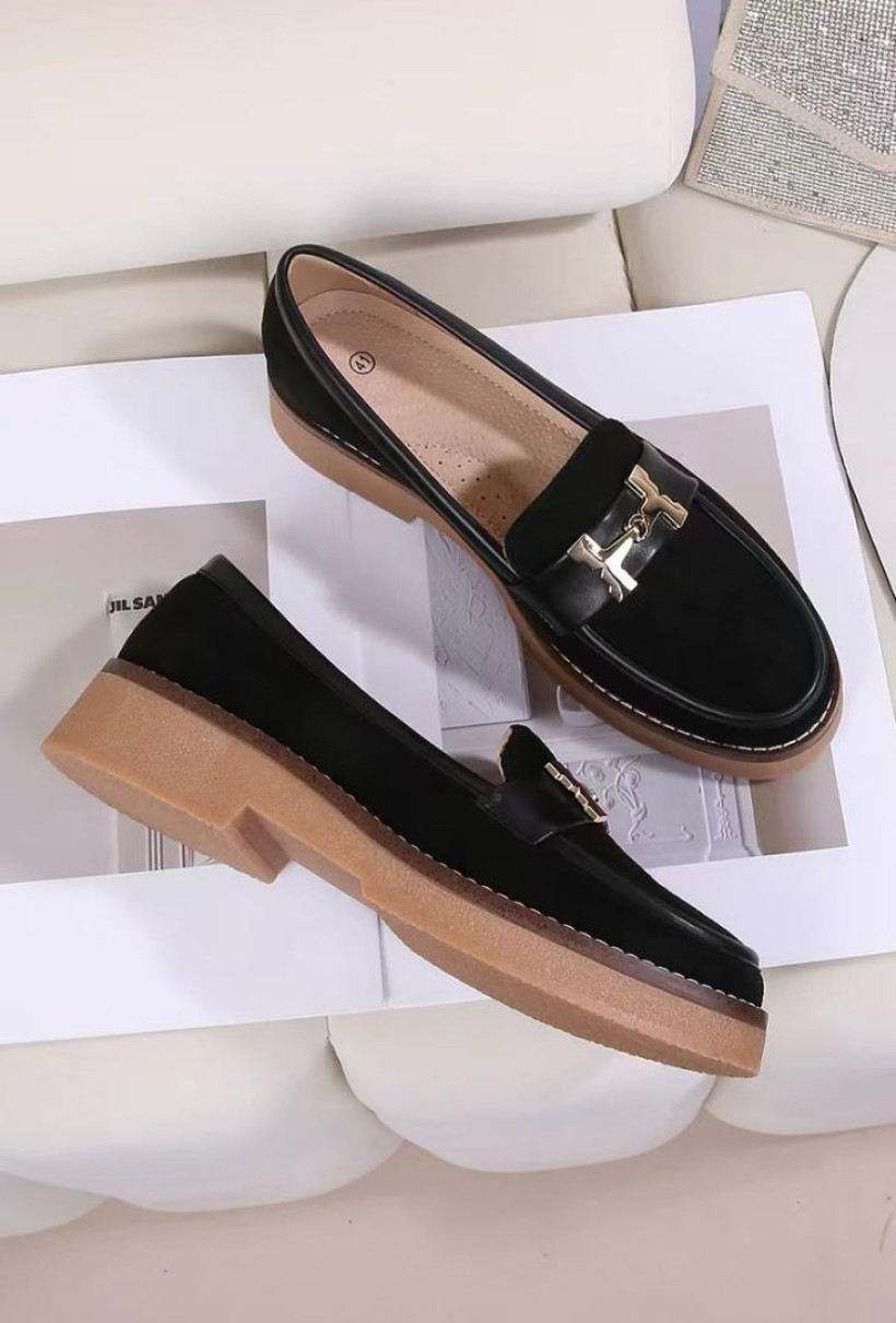 XL CZARNY mokasyn cink me dm55-7 black nadwymiary damskie mokasyn czarny z ozdobą