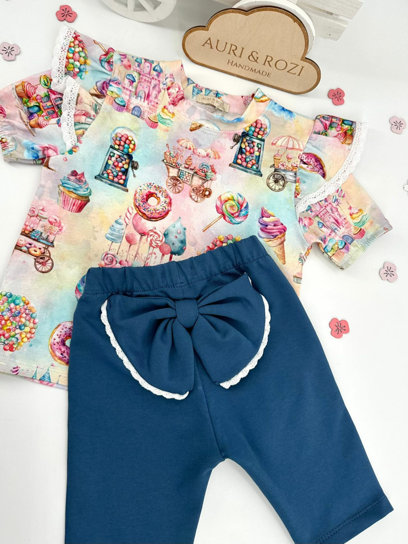 KOLARKI CIEMNY NIEBIESKI Z KOKARDĄ  AURI&ROZI