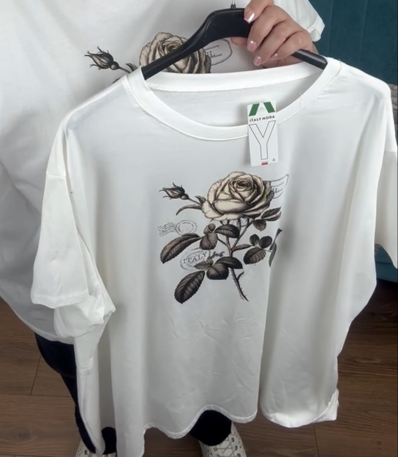 Tunika jednokolorowa , motyw róża - 24559