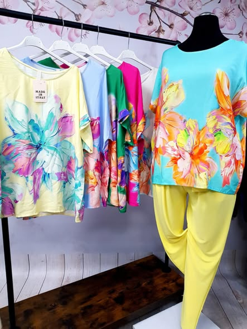 Wiskozowa bluzka plus size Kwiatowy Ogród