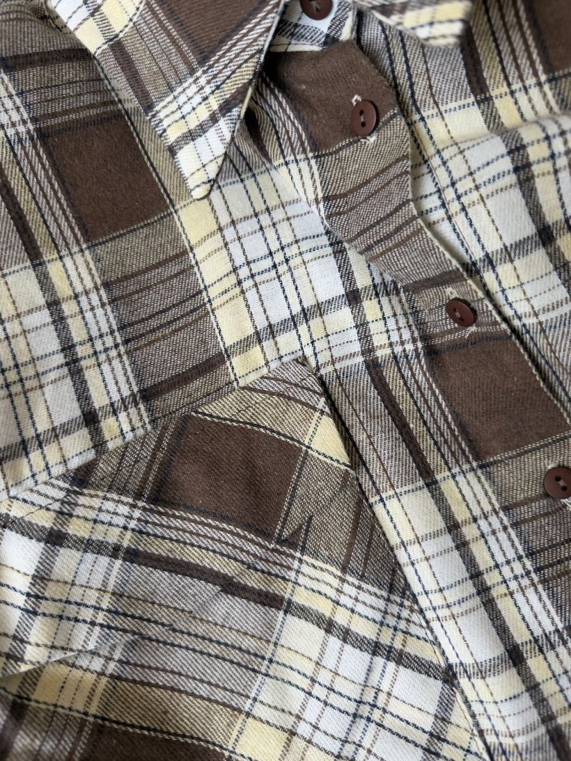 EMO koszula w kratę czekolada/żółty/śmietana