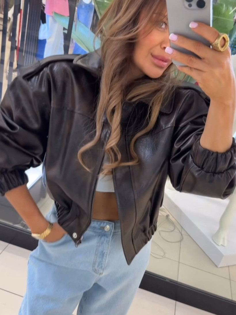 EMO Kurtka z ekoskóry Vintage Mat