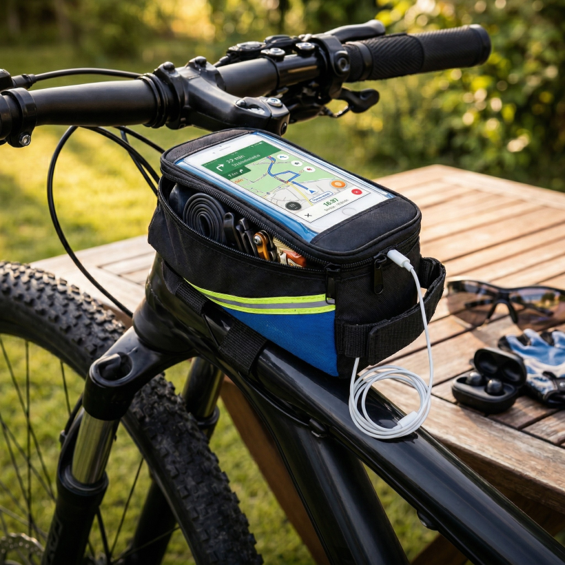 Wodoodporna Sakwa Rowerowa na Ramę z Etui na Telefon 