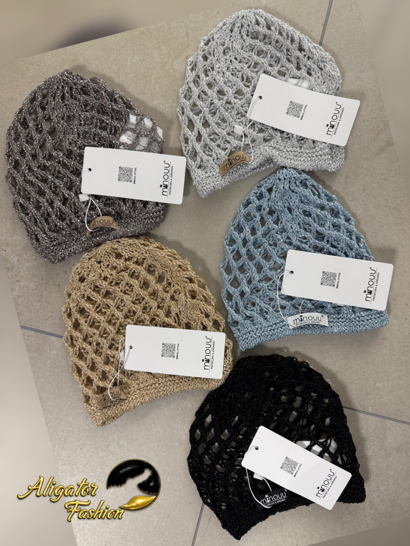 Czapka siatka lurex Minouu 