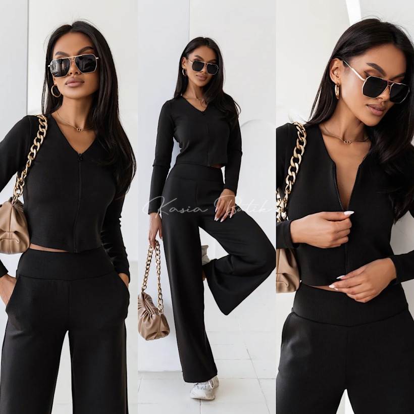 Komplet Wiskozowy Willow Czarny