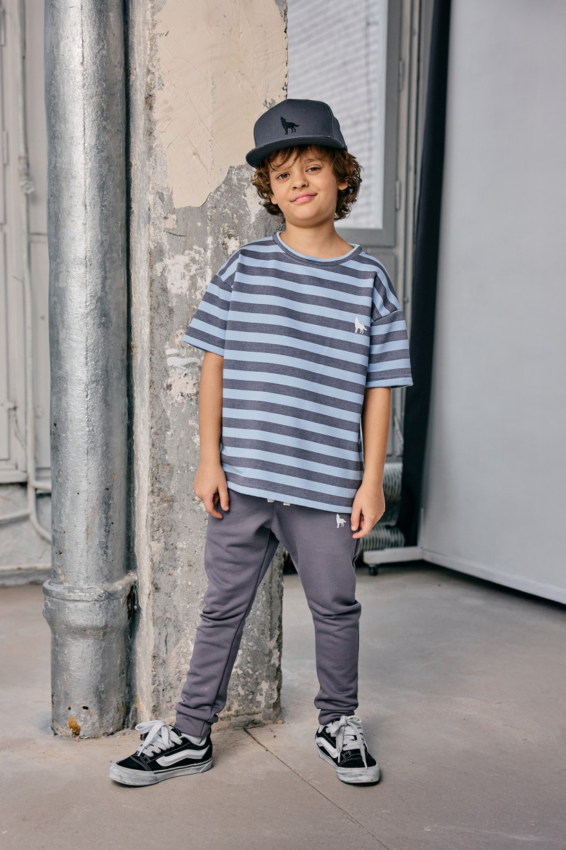 T-SHIRT NIEBIESKI W PASKI  MASHMNIE