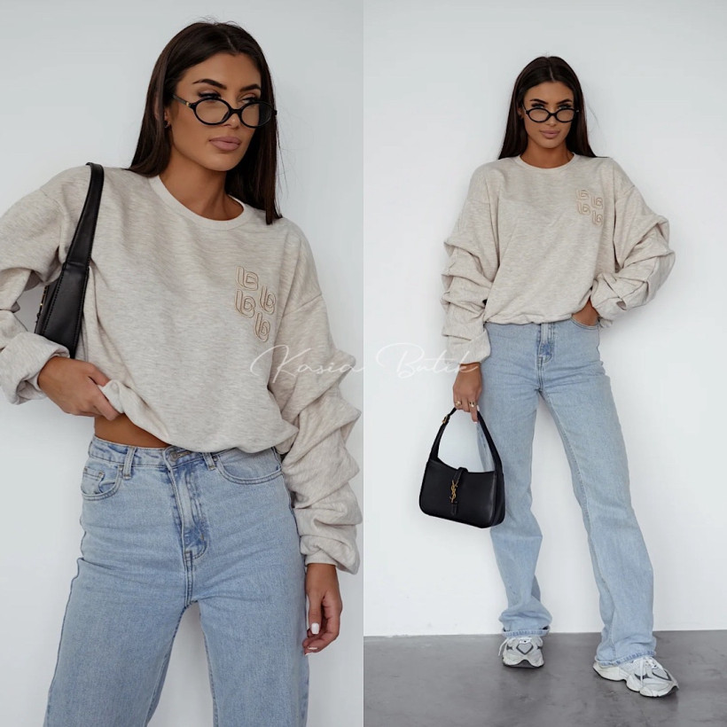 Bluza Bawełniana Remy Spring Beż Melanż 