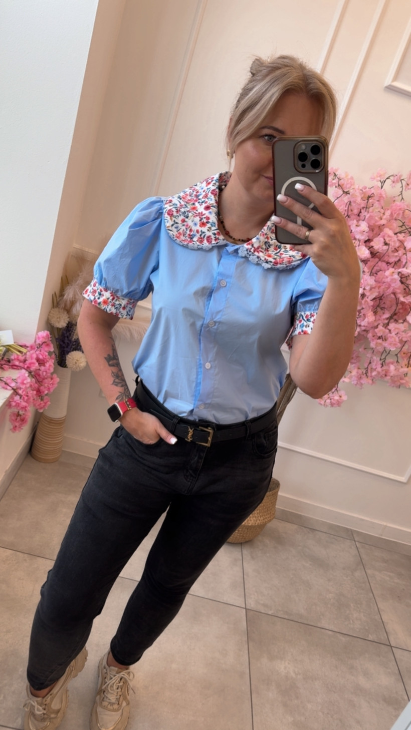 Koszula kołnierzyk kwiaty 14621