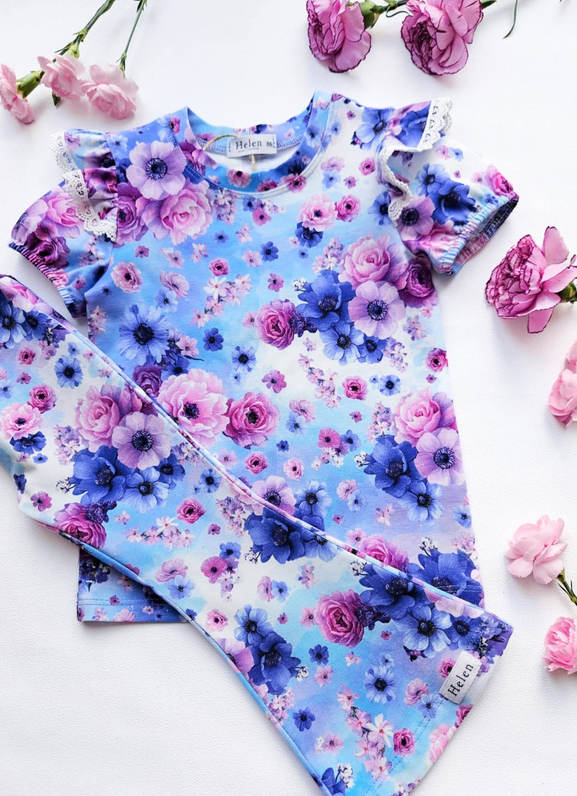 BLUZKA NIEBIAŃSKIE BUKIETY HELEN