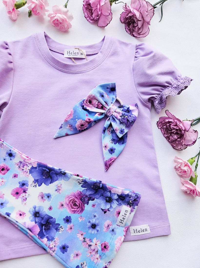 BLUZKA LILA BUFKA Z KORONKĄ HELEN