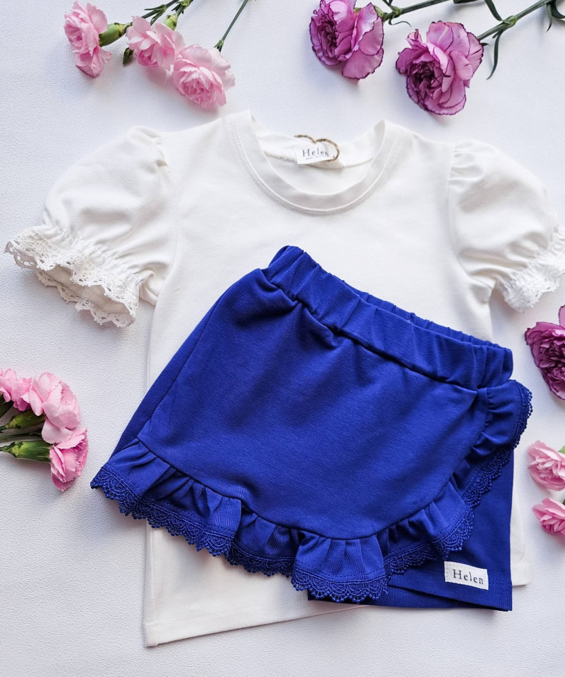 BLUZKA KREMOWA BUFKA Z KORONKĄ HELEN