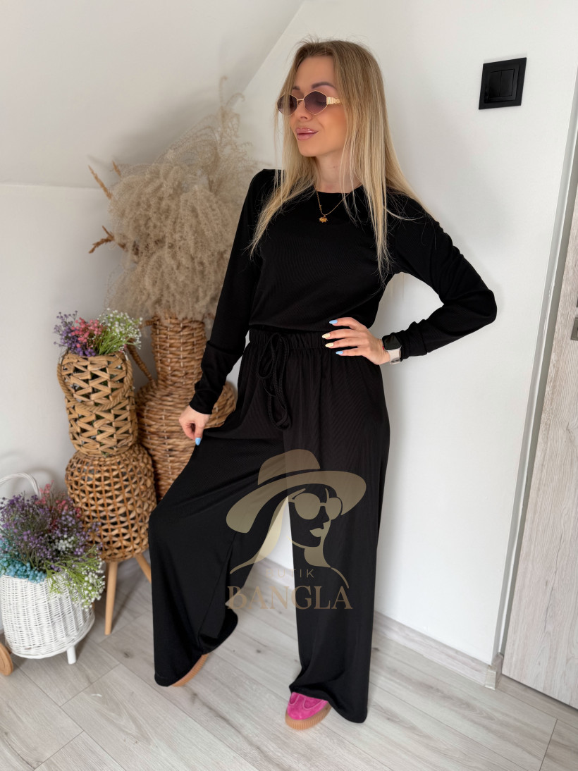 Komplet prążek czarny