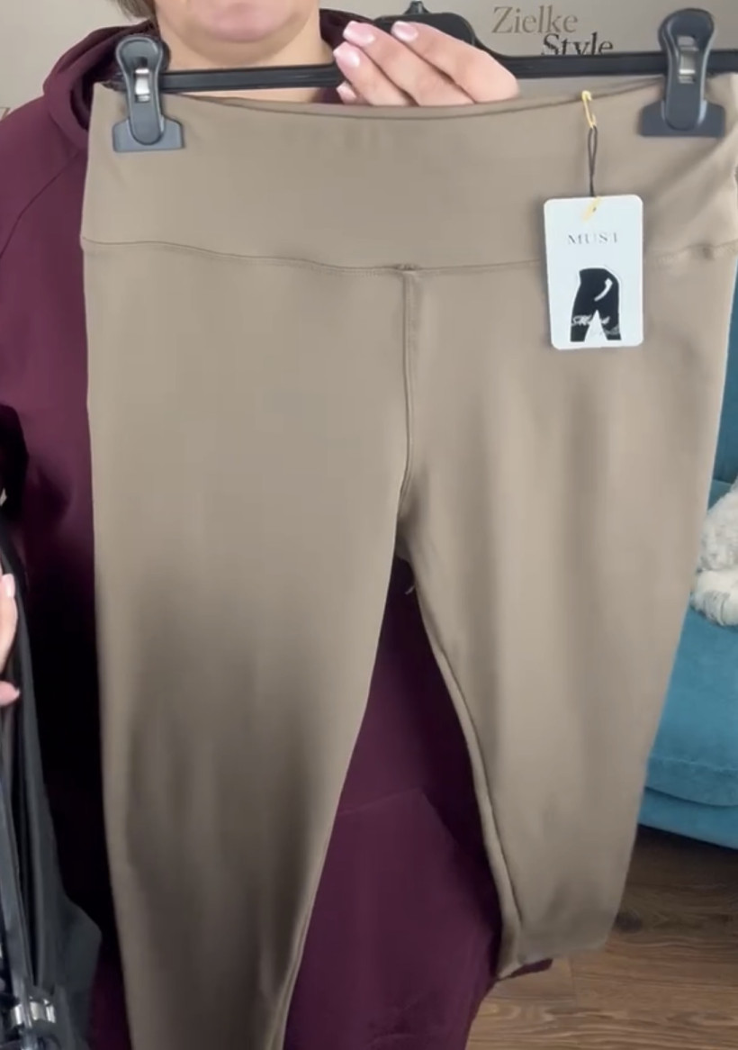 Leginsy szerszy pas gładkie jednokolorowe, must - 2xl/3xl // 4xl/5xl - 2816 - toffi