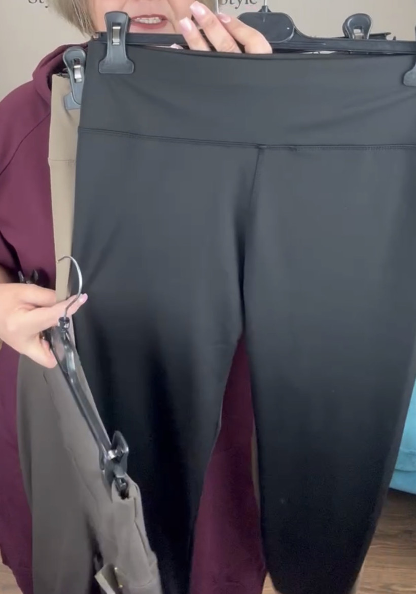 Leginsy szerszy pas gładkie jednokolorowe, must - 2xl/3xl // 4xl/5xl  - 2816 - czarne