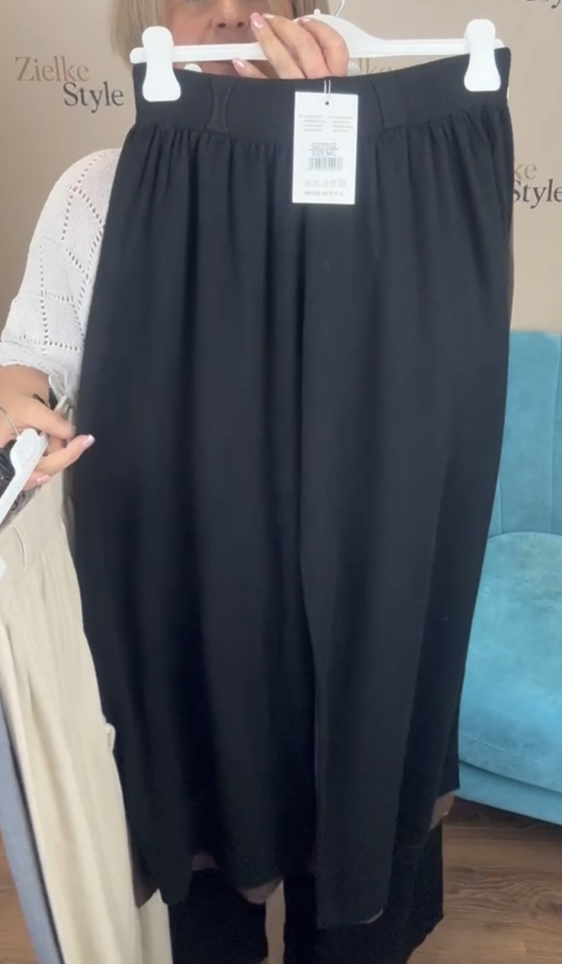 Spodnie jednokolorowe dzianinowe Vera Wear - m/l // xl/2xl - 7002 - czarne