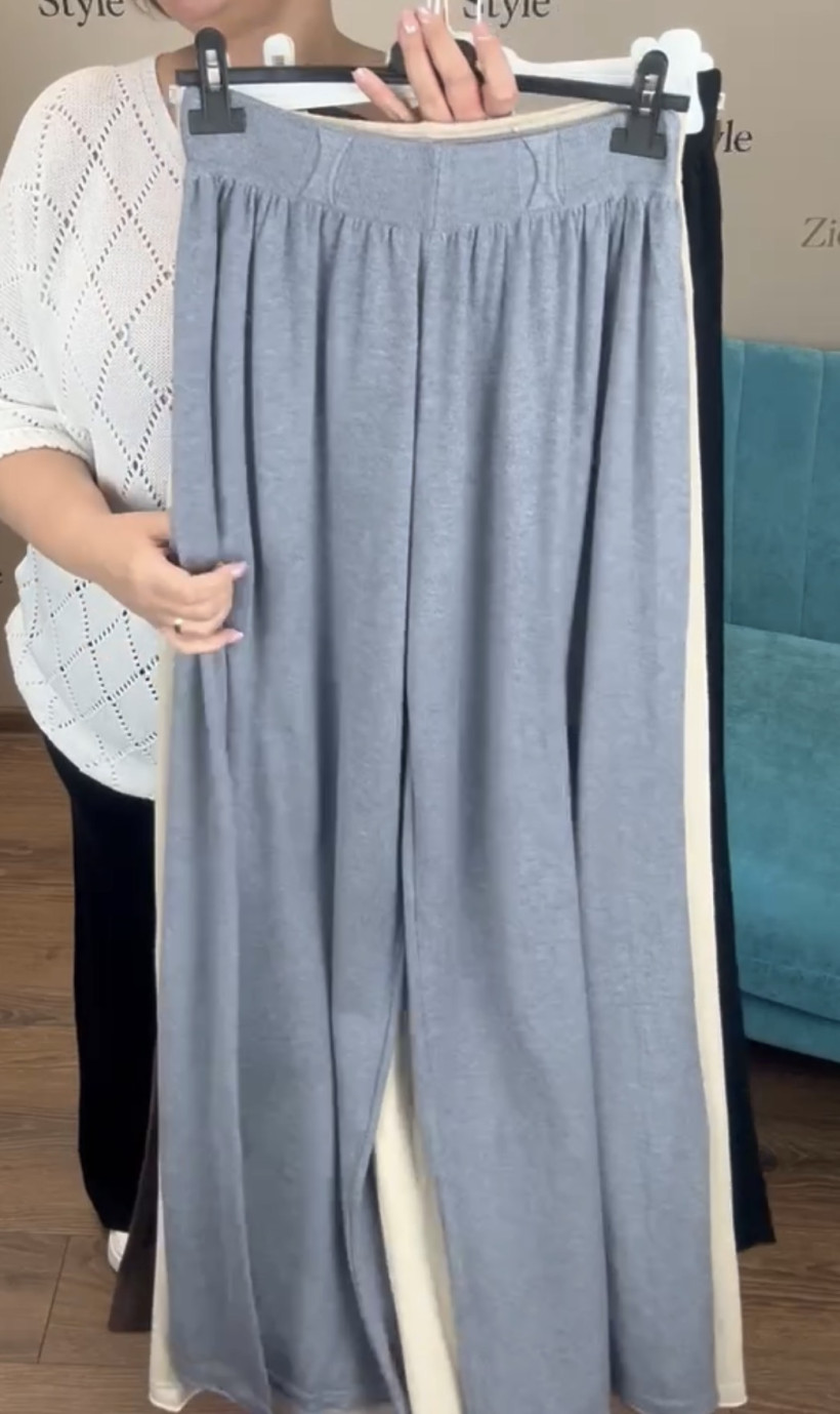 Spodnie  jednokolorowe dzianinowe Vera Wear - m/l  // xl/2xl  - 7002 - popiel