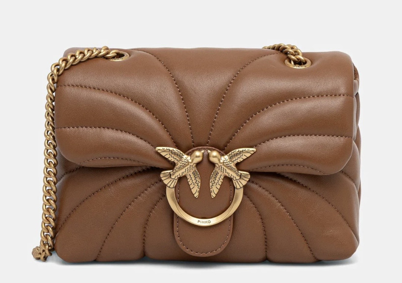 Torebka Pinko Love Puff Mini Cl. 100039 A1EX Sheep Nappa Butterfly brown