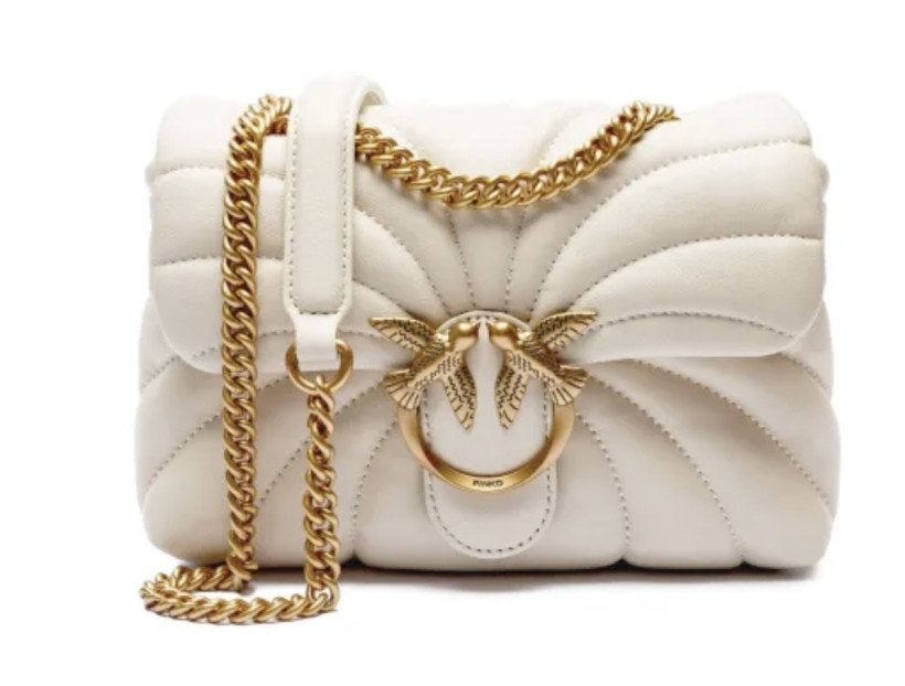 Torebka Pinko Love Puff Mini Cl. 100039 A1EX Sheep Nappa Butterfly ecru